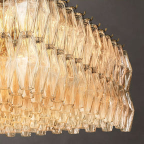 Chiaravalle Glass Tiered Rectangular Chandelier 74"W