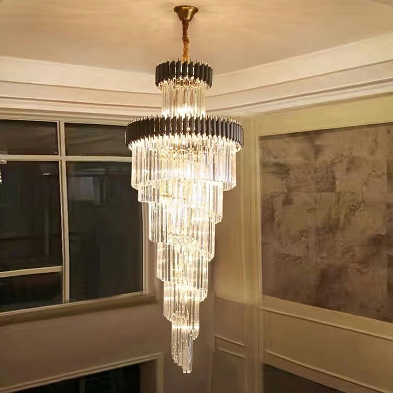 Spiral Crystal Chandelier For Foyer/ Staircase