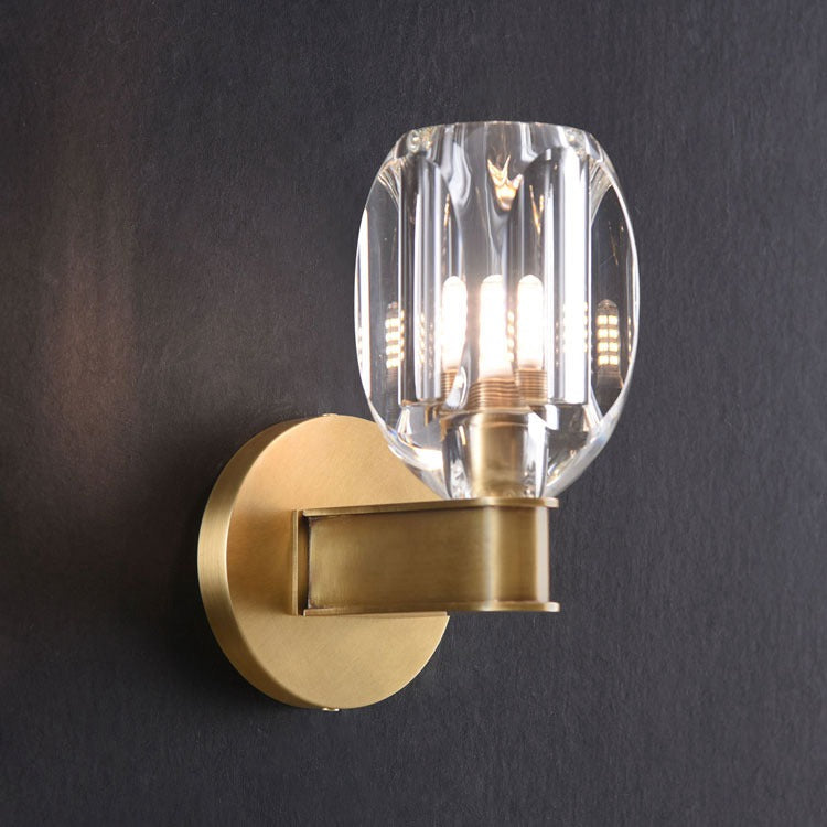 Classic Crystal Cup Wall Sconce, Brass