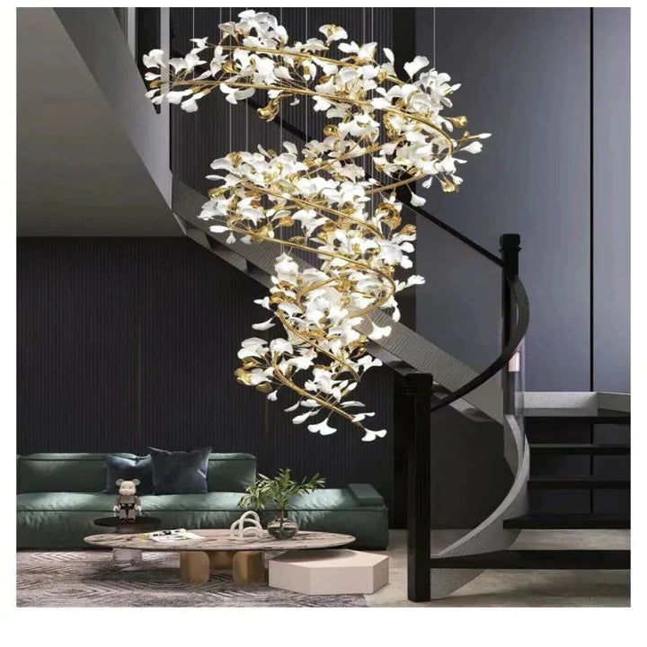 Luxury Ceramic Ginkgo Chandelier