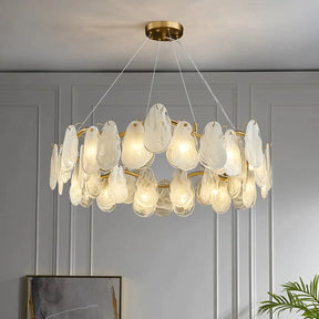 Post-modern Creative Art Cloud Glass Shell Suspension Chandelier Suit for Living & Dining Room