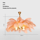 Elva Brass Palm Tree Feather Chandelier