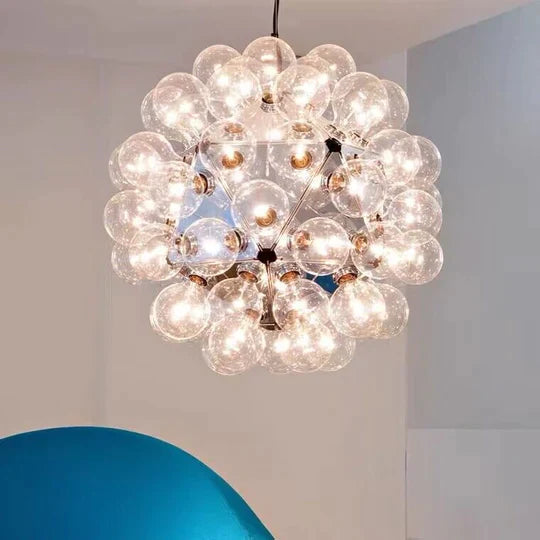 Italian Designer Creative Glass Ball Chandelier Scandinavian Dandelion Hallway/Entryway/Staircase Light Fixture