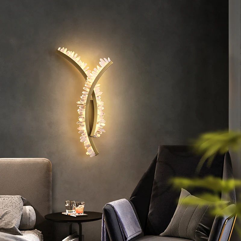 Rock Crystal Bracket Wall Sconce - valleylamps