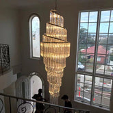 New Arrival Sprial Crystal Chandelier For Foyer Staircase