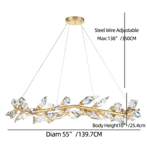 Addison 55"  Round Crystal Chandelier