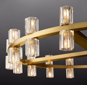 Anchon Crystal Cup Round Chandelier 36", K9 Crystal Chandeliers for Living Room