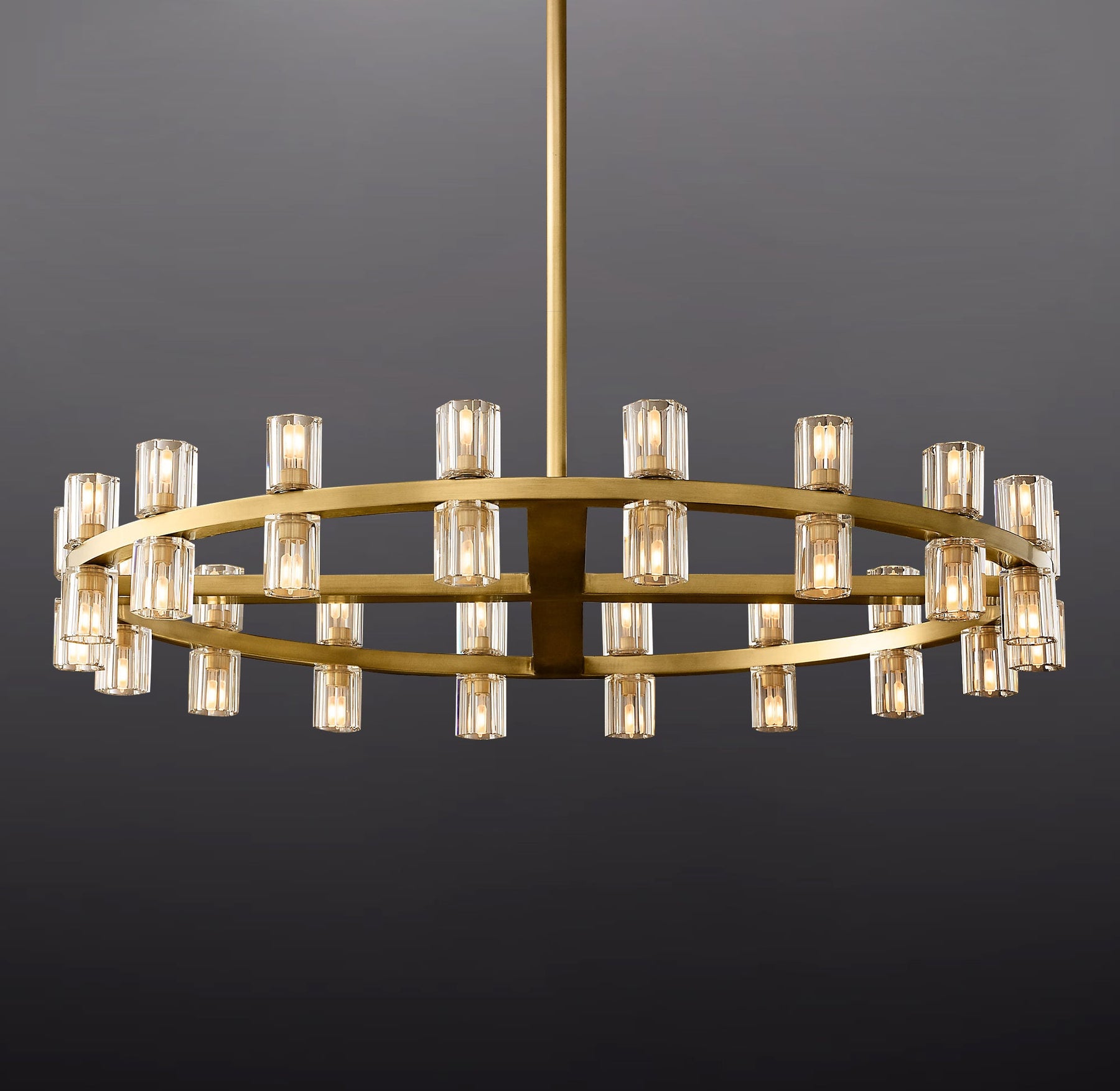 Anchon Crystal Cup Round Chandelier 36", K9 Crystal Chandeliers for Living Room