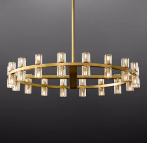 Anchon Crystal Cup Round Chandelier 36", K9 Crystal Chandeliers for Living Room