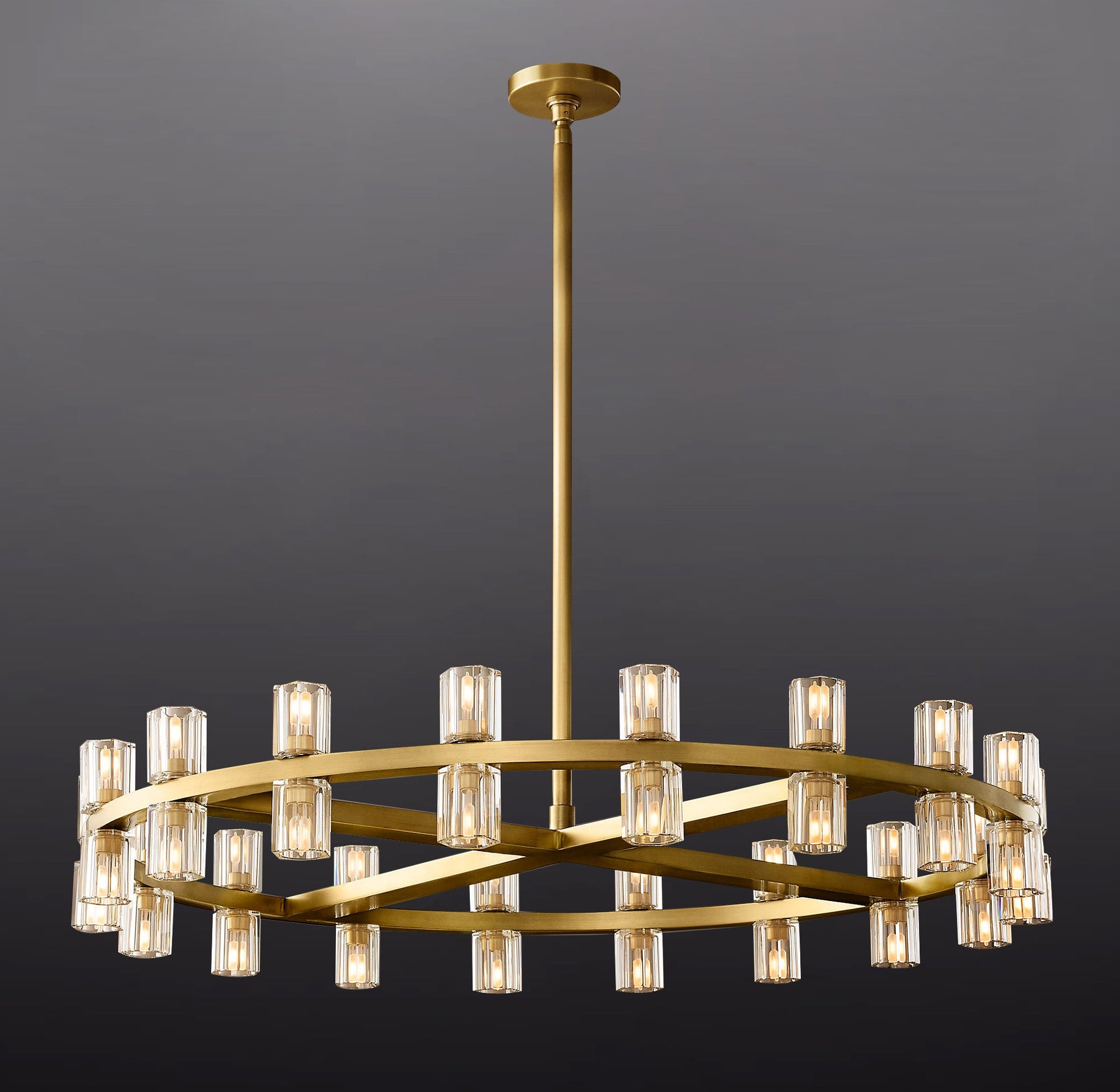 Anchon Crystal Cup Round Chandelier 36", K9 Crystal Chandeliers for Living Room