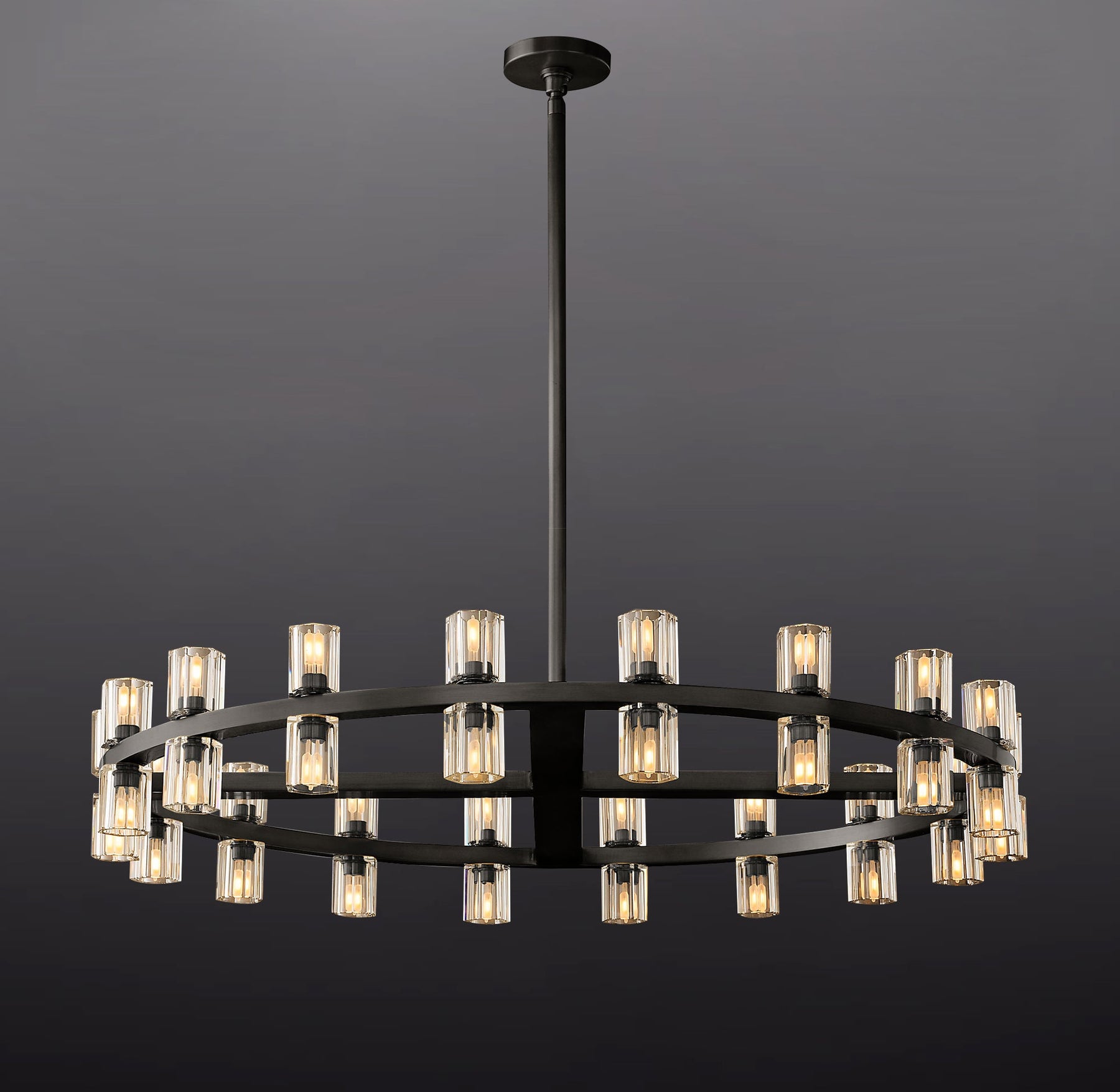 Anchon Crystal Cup Round Chandelier 36", K9 Crystal Chandeliers for Living Room