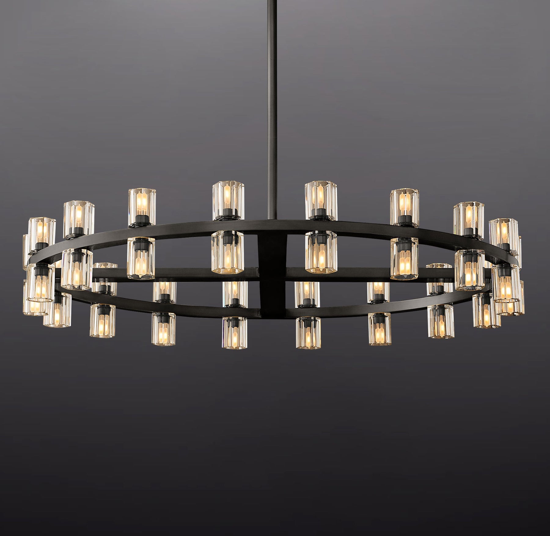 Anchon Crystal Cup Round Chandelier 36", K9 Crystal Chandeliers for Living Room