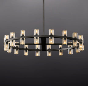 Anchon Crystal Cup Round Chandelier 36", K9 Crystal Chandeliers for Living Room