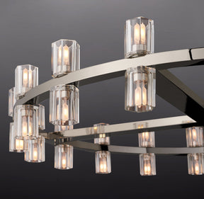 Anchon Crystal Cup Round Chandelier 36", K9 Crystal Chandeliers for Living Room