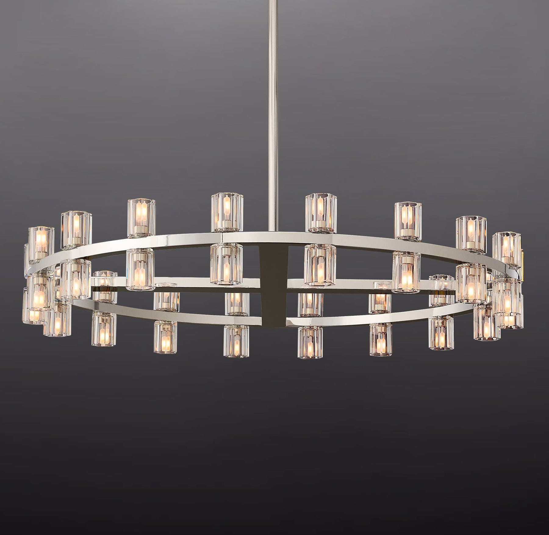 Anchon Crystal Cup Round Chandelier 36", K9 Crystal Chandeliers for Living Room