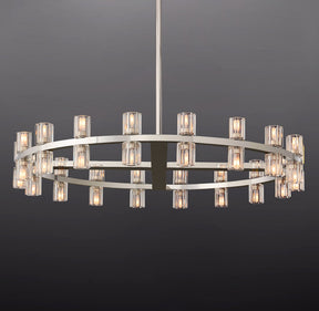 Anchon Crystal Cup Round Chandelier 36", K9 Crystal Chandeliers for Living Room