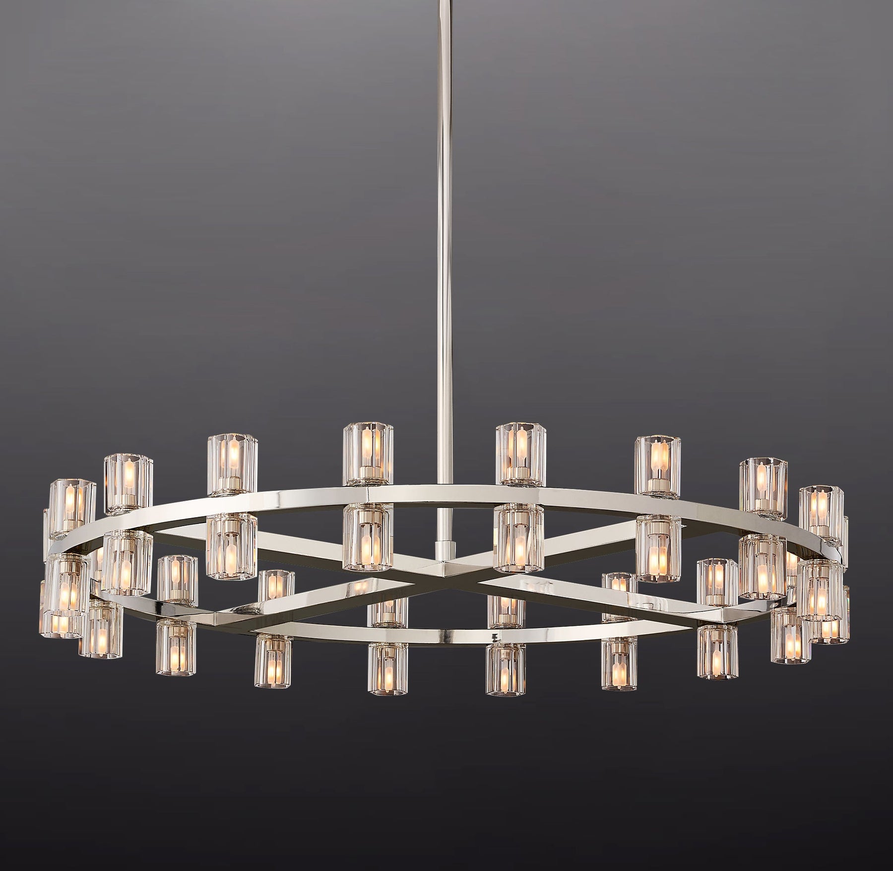 Anchon Crystal Cup Round Chandelier 36", K9 Crystal Chandeliers for Living Room