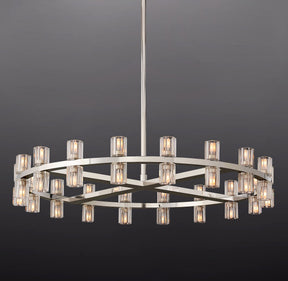 Anchon Crystal Cup Round Chandelier 36", K9 Crystal Chandeliers for Living Room