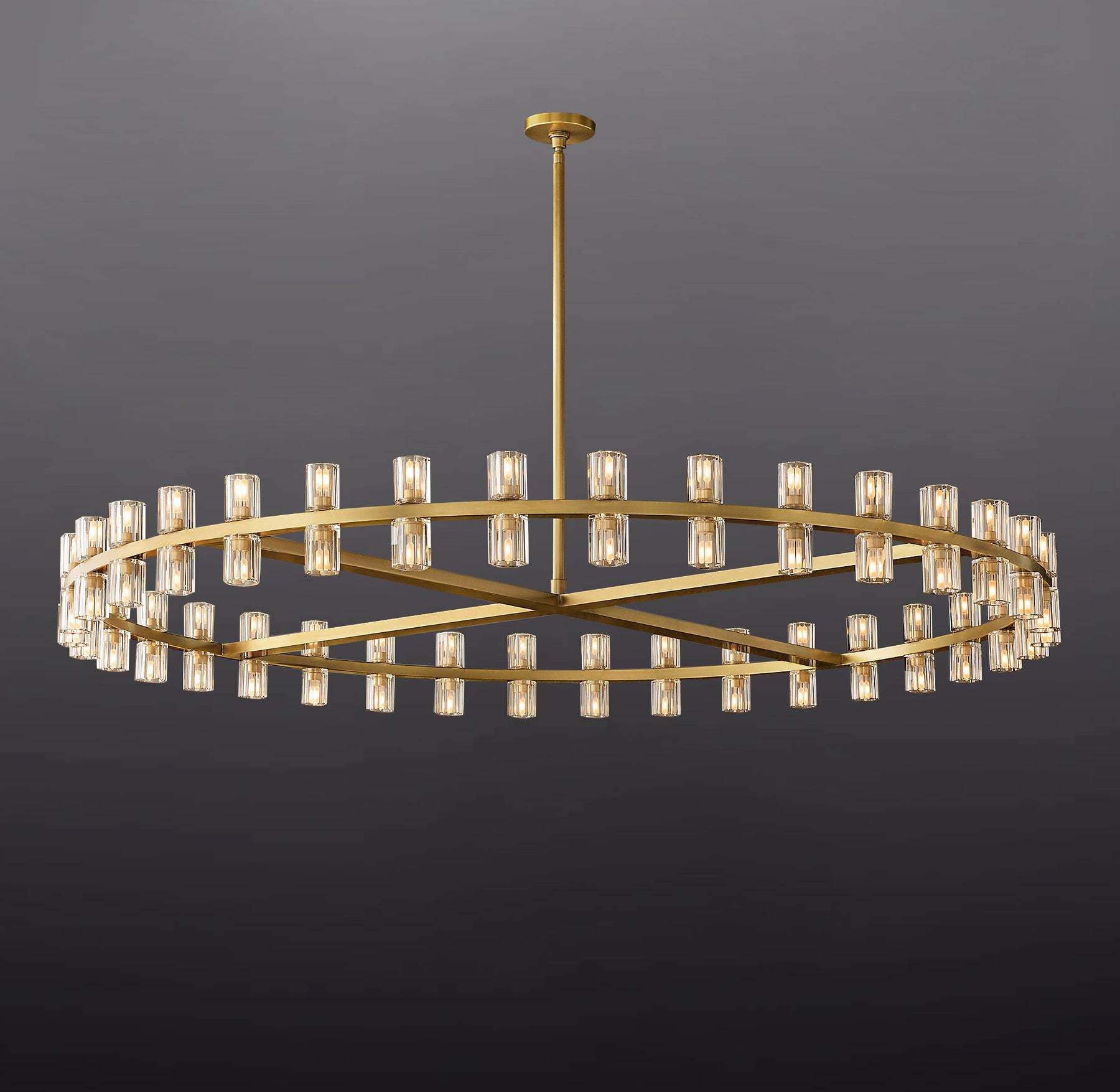 Anchon Crystal Cup Round Chandelier 60", Decoration Chandelier Modern for Living Room