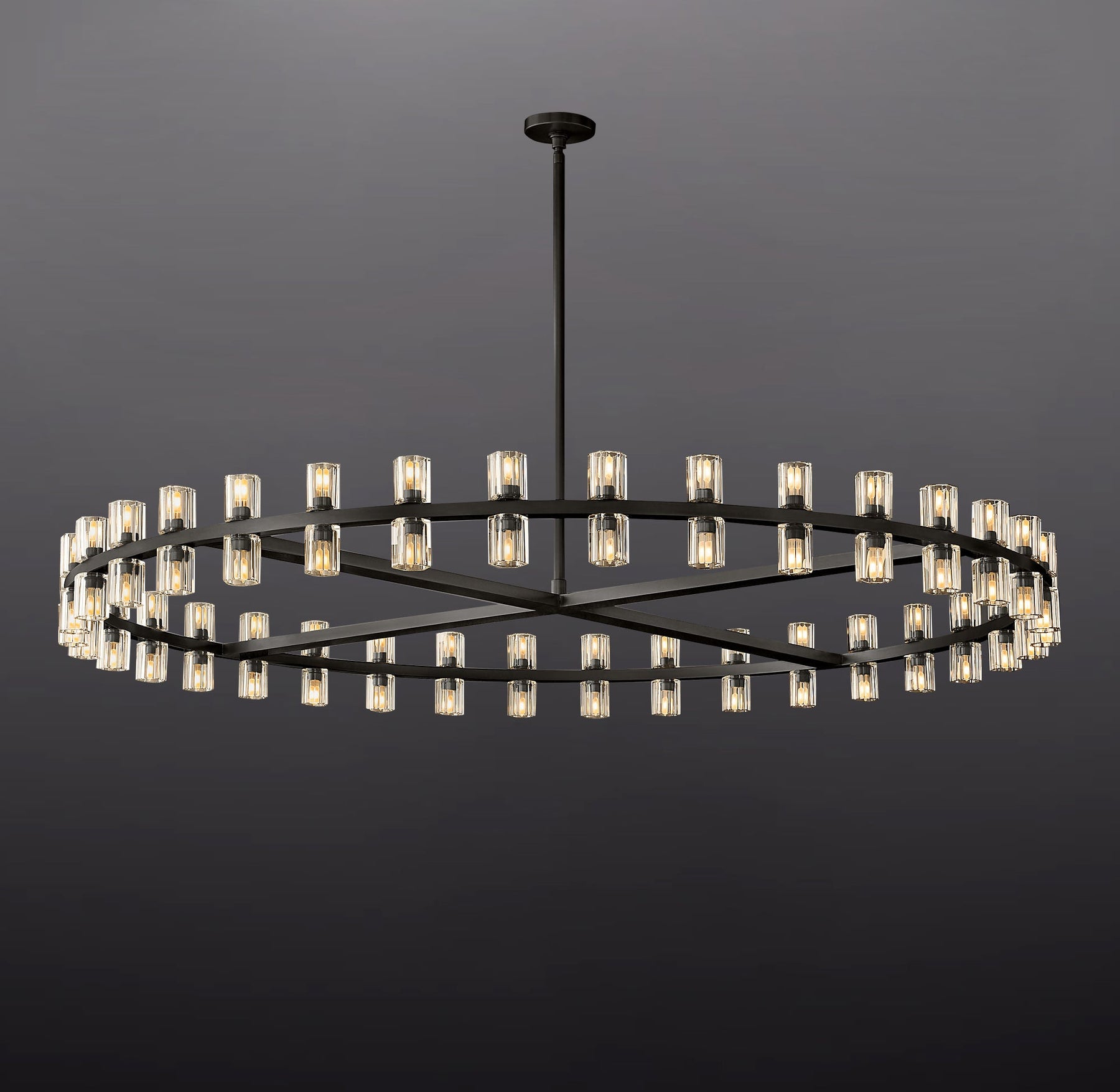 Anchon Crystal Cup Round Chandelier 60", Decoration Chandelier Modern for Living Room