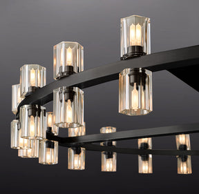 Anchon Crystal Shades Round Chandelier 48", Decorative Modern Chandeliers
