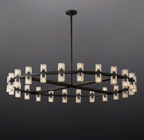 Anchon Crystal Shades Round Chandelier 48", Decorative Modern Chandeliers