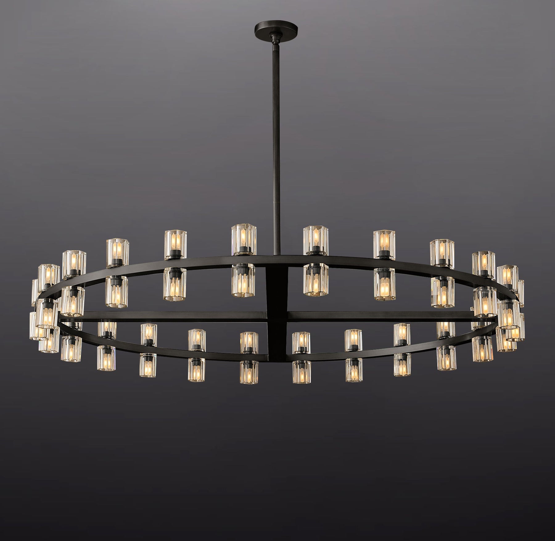 Anchon Crystal Shades Round Chandelier 48", Decorative Modern Chandeliers