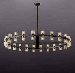 Anchon Crystal Shades Round Chandelier 48", Decorative Modern Chandeliers