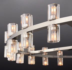 Anchon Crystal Shades Round Chandelier 48", Decorative Modern Chandeliers