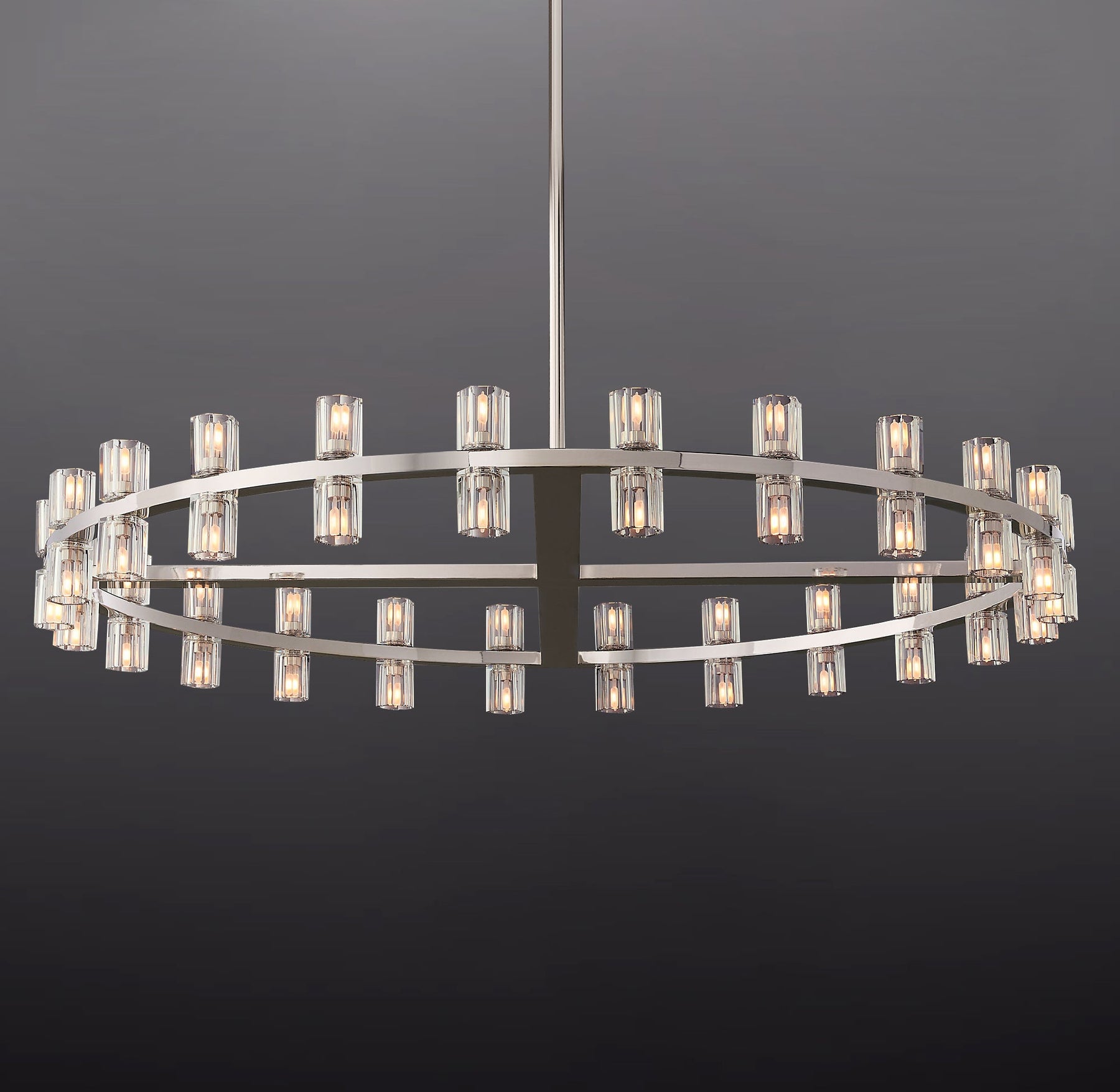 Anchon Crystal Shades Round Chandelier 48", Decorative Modern Chandeliers