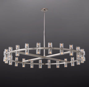 Anchon Crystal Shades Round Chandelier 48", Decorative Modern Chandeliers