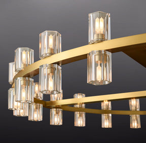 Anchon Crystal Shades Round Chandelier 48", Decorative Modern Chandeliers