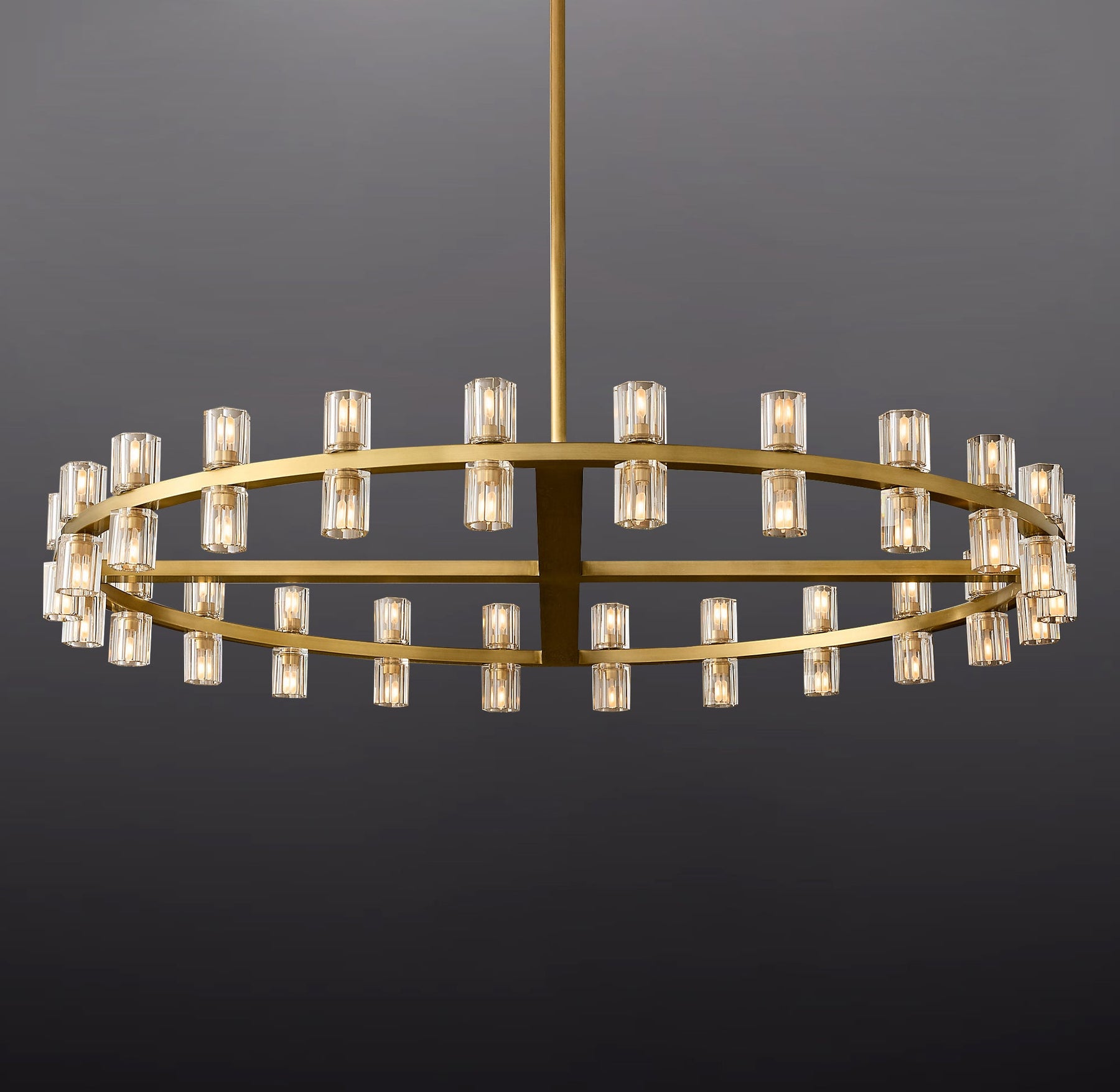 Anchon Crystal Shades Round Chandelier 48", Decorative Modern Chandeliers