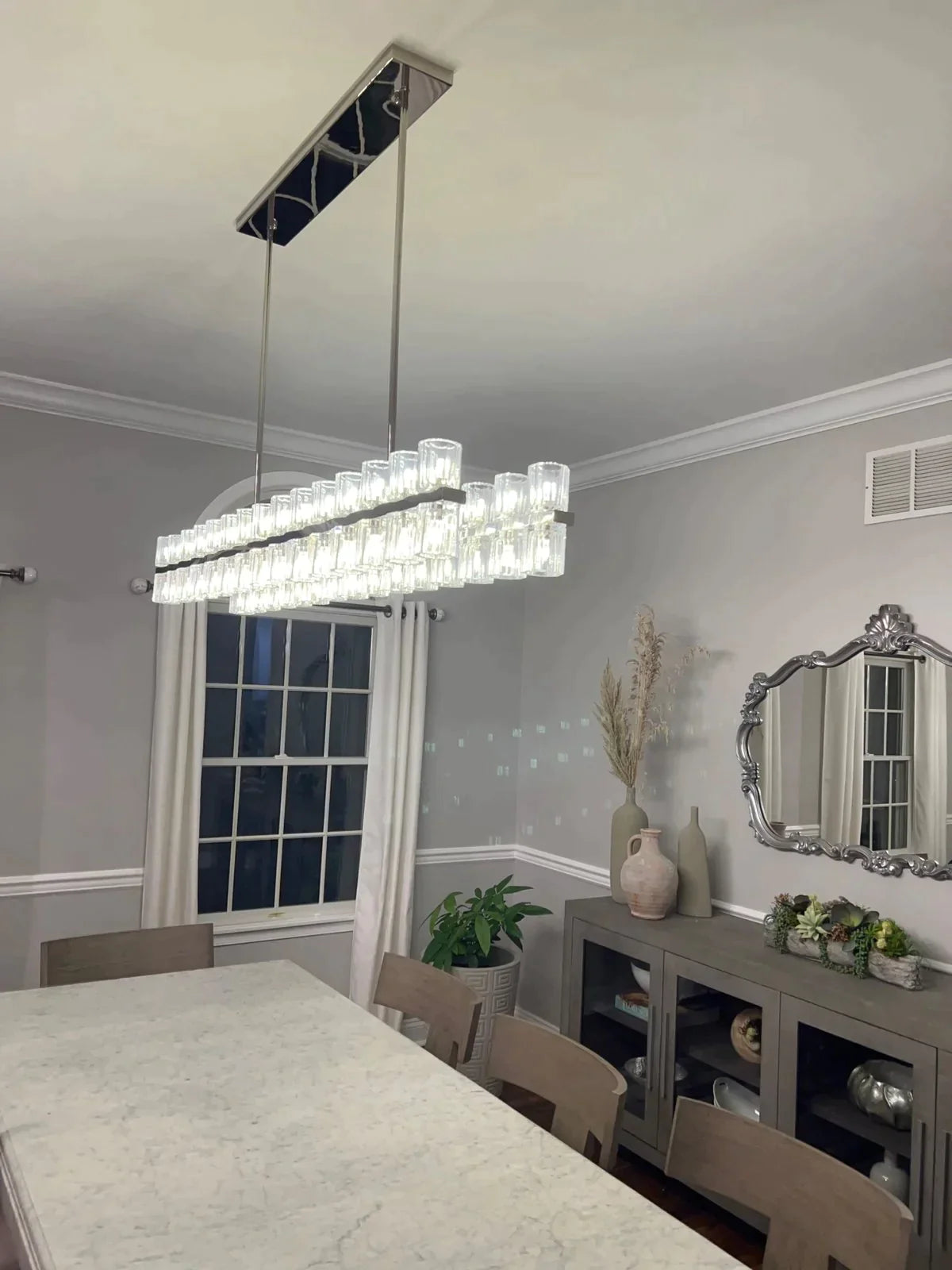 Arcachon Crystal Rectangular Chandelier 54" 72"