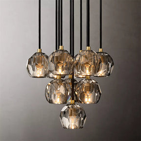 Bille De Crystal Ball Cluster Chandelier 14"