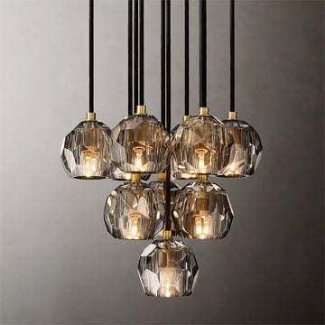 Bille De Crystal Ball Cluster Chandelier 14"