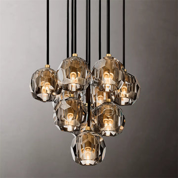 Bille De Crystal Ball Cluster Chandelier 14"