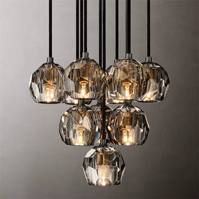 Bille De Crystal Ball Cluster Chandelier 14"
