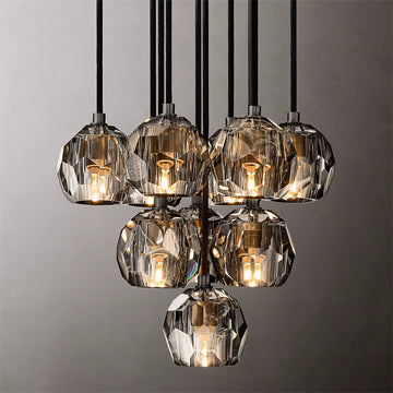Bille De Crystal Ball Cluster Chandelier 14"