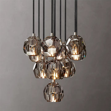 Bille De Crystal Ball Cluster Chandelier 14"