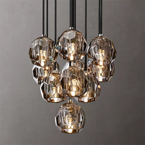 Bille De Crystal Ball Cluster Chandelier 14"