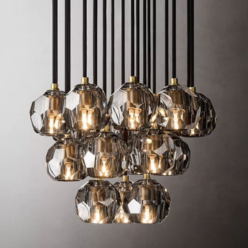 Bille De Crystal Ball Cluster Chandelier 19"