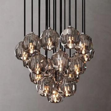 Bille De Crystal Ball Cluster Chandelier 19"