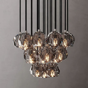 Bille De Crystal Ball Cluster Chandelier 19"