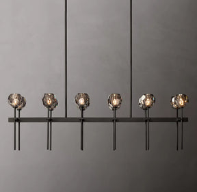 Bille De Crystal Ball Double Linear Chandelier 60"