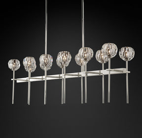 Bille De Crystal Ball Double Linear Chandelier 60"