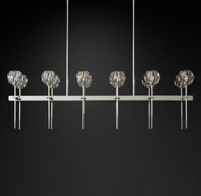 Bille De Crystal Ball Double Linear Chandelier 60"