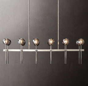 Bille De Crystal Ball Double Linear Chandelier 60"