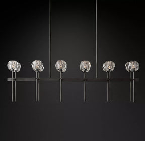Bille De Crystal Ball Double Linear Chandelier 60"