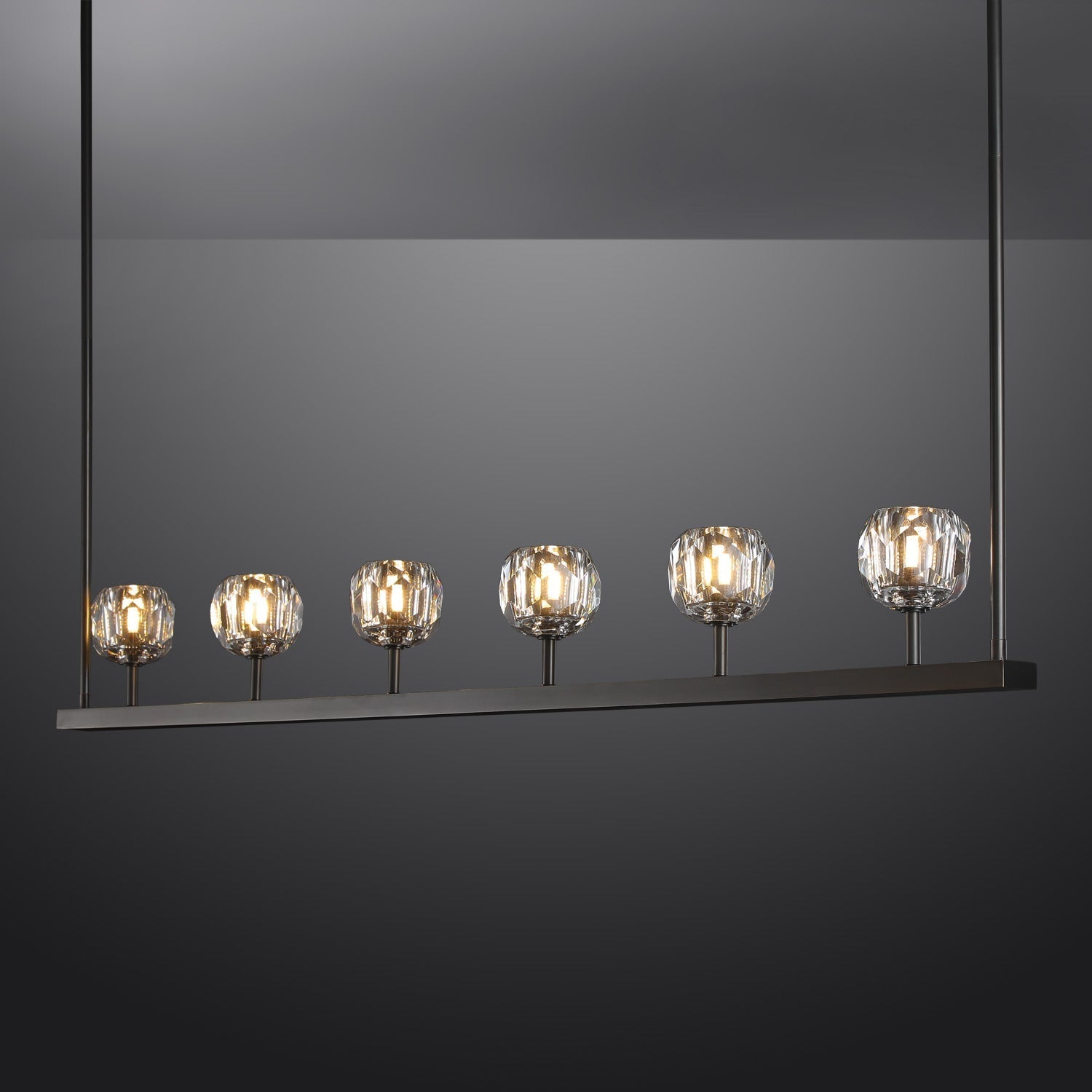 Bille De Crystal Ball Linear Chandelier 60"
